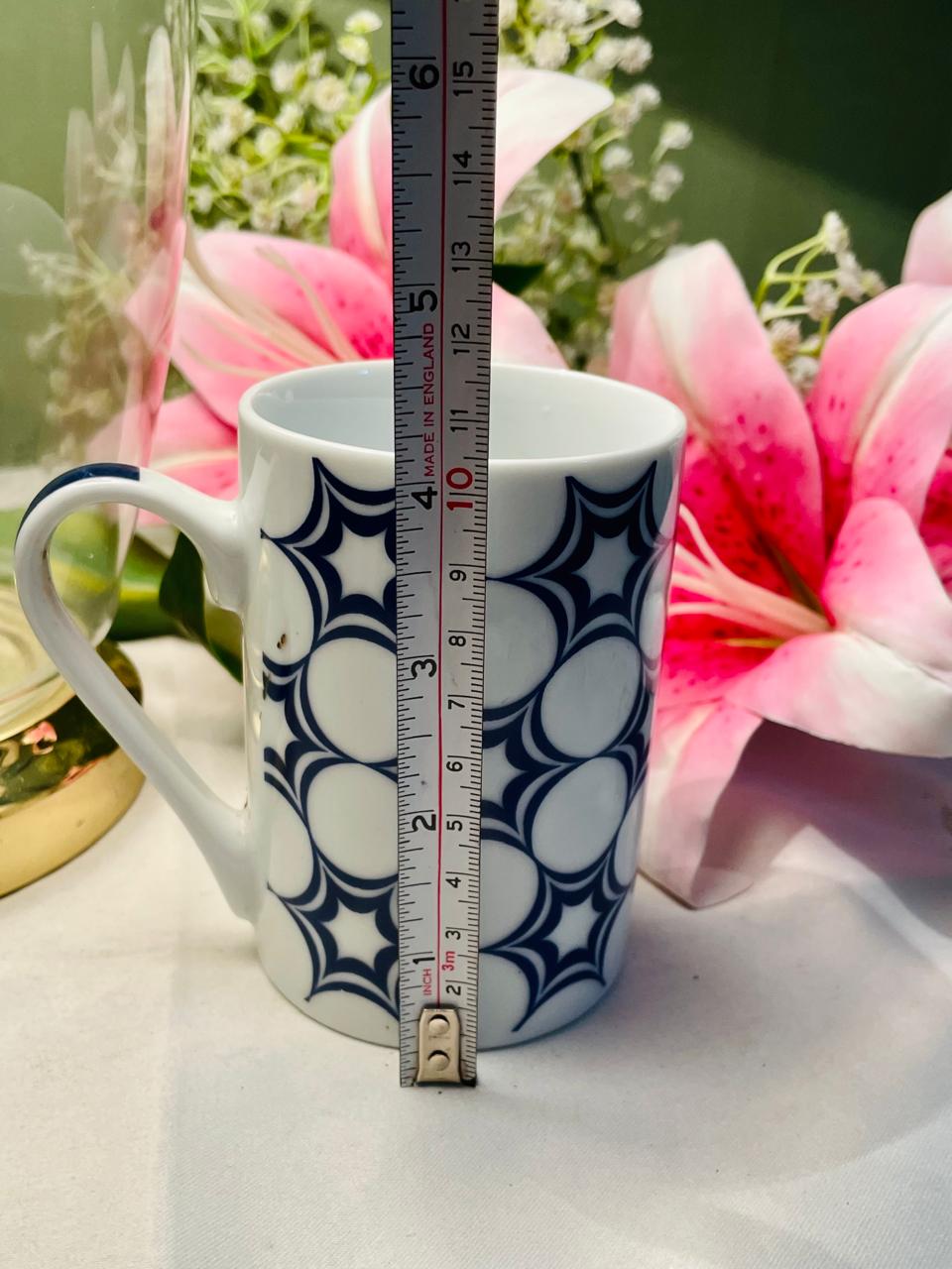 Churchill Porcelain Blue Geometric Mug – 1 Piece