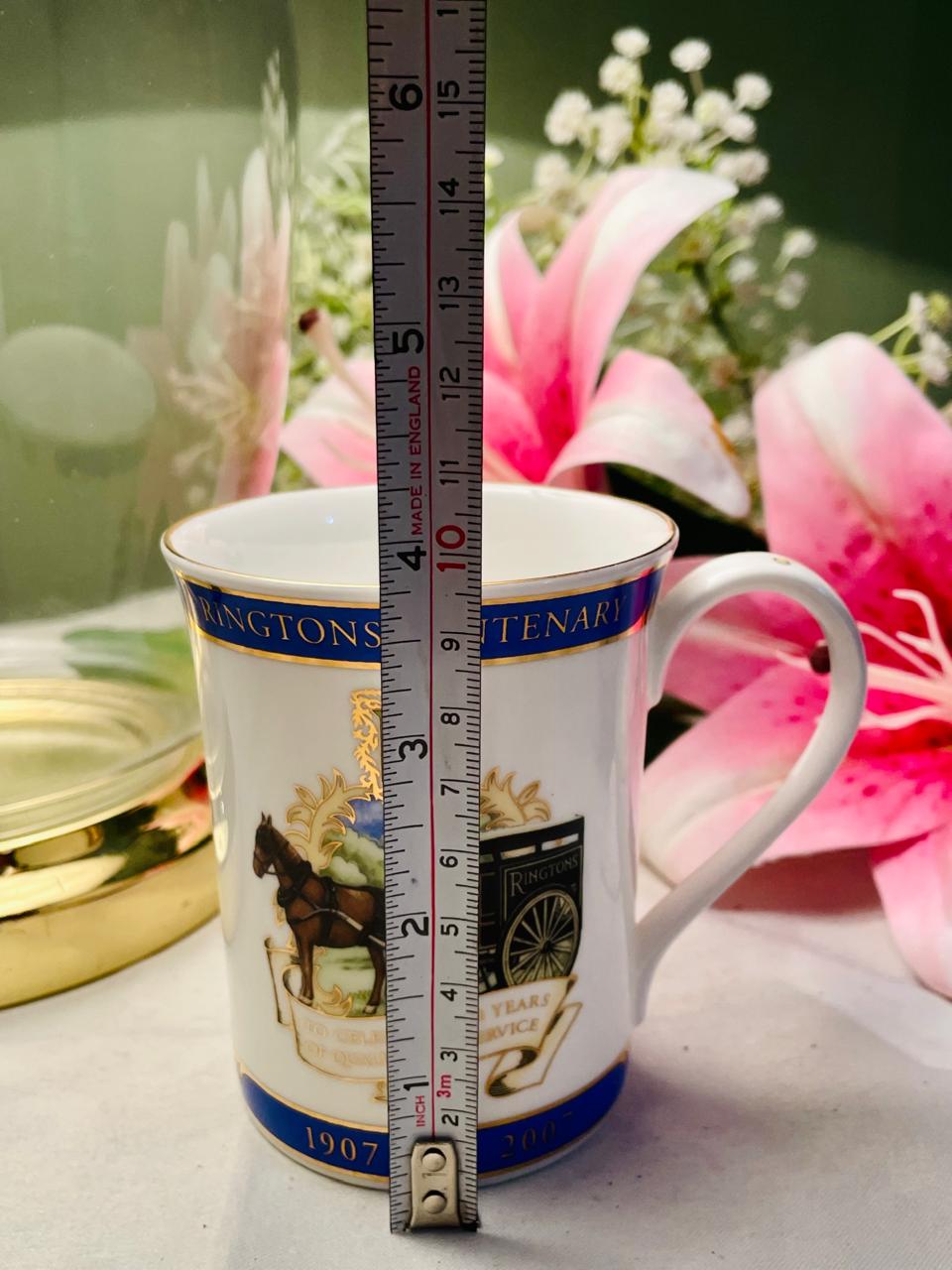 Ringtons Centenary 1907–2007 Blue & Gold Mug Approx. 10 cm