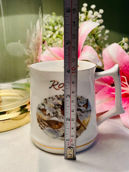 Vintage Game Bird Scene Mug with Gold Trim Approx. 10 cm