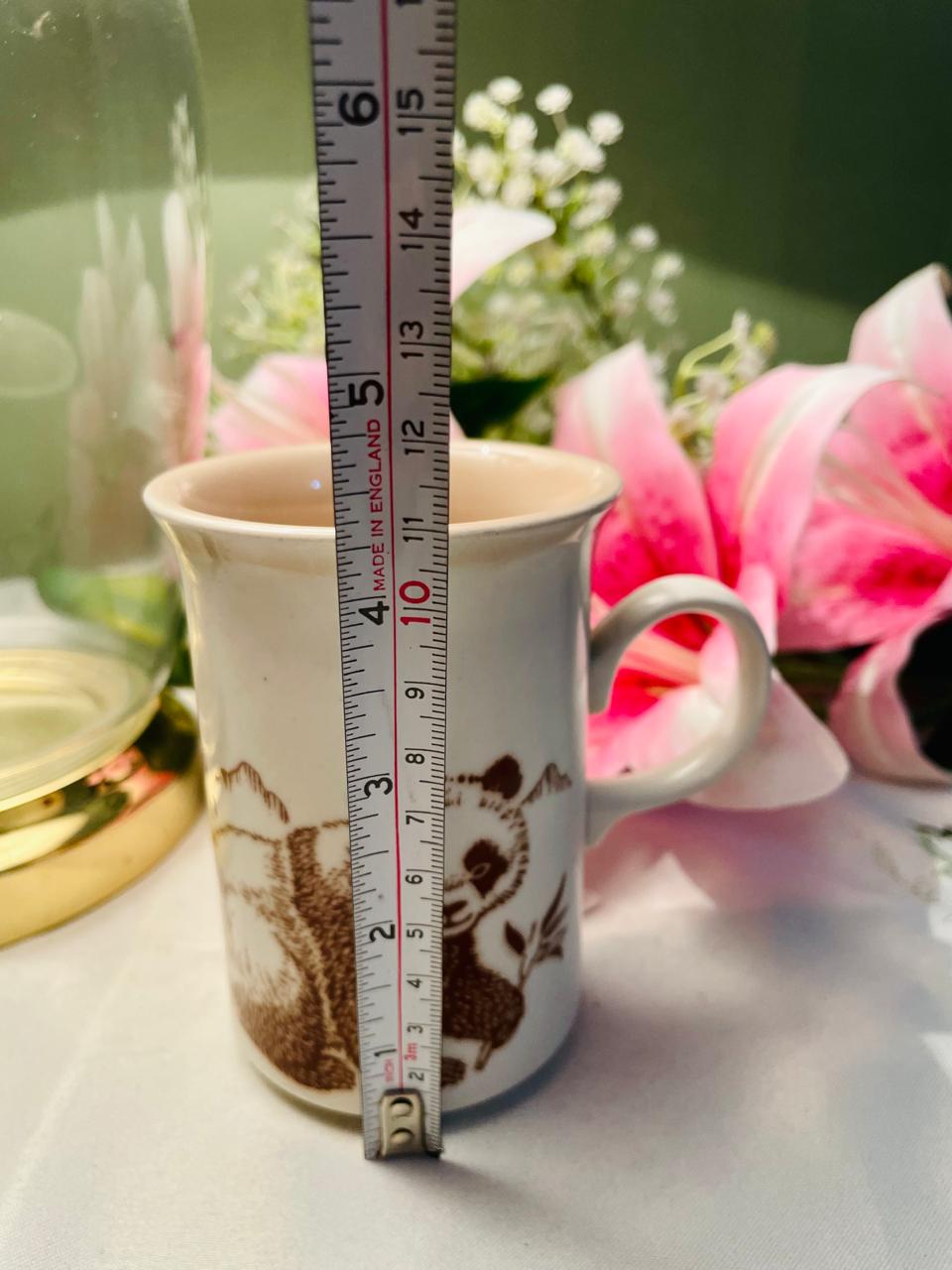 Vintage Panda Ceramic Mug Brown & Cream – 1 Piece