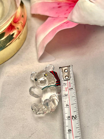 Clear Crystal Teddy Bear Figurine with Ribbon – 1 Piece
