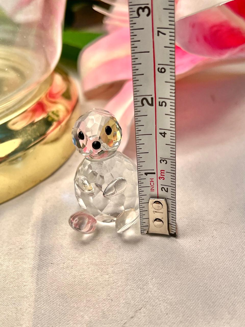 Clear Crystal Bird Figurine with Black Eyes – 1 Piece