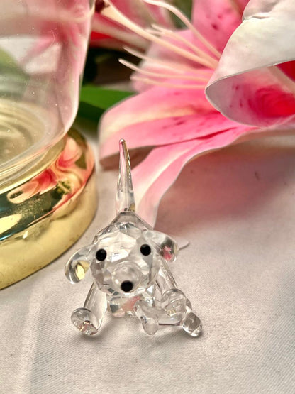 Clear Faceted Crystal Dog Figurine – Approx. 2 Inch