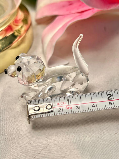 Clear Faceted Crystal Dog Figurine – Approx. 2 Inch