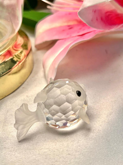 Clear Faceted Crystal Fish Figurine – Approx. 2 Inch