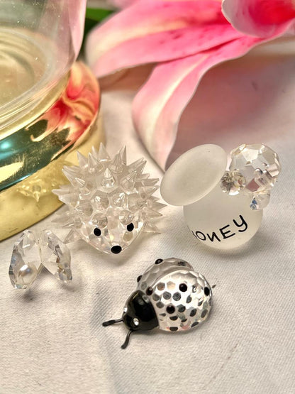 4-Piece Clear Crystal Miniature Figurine & Decor Set