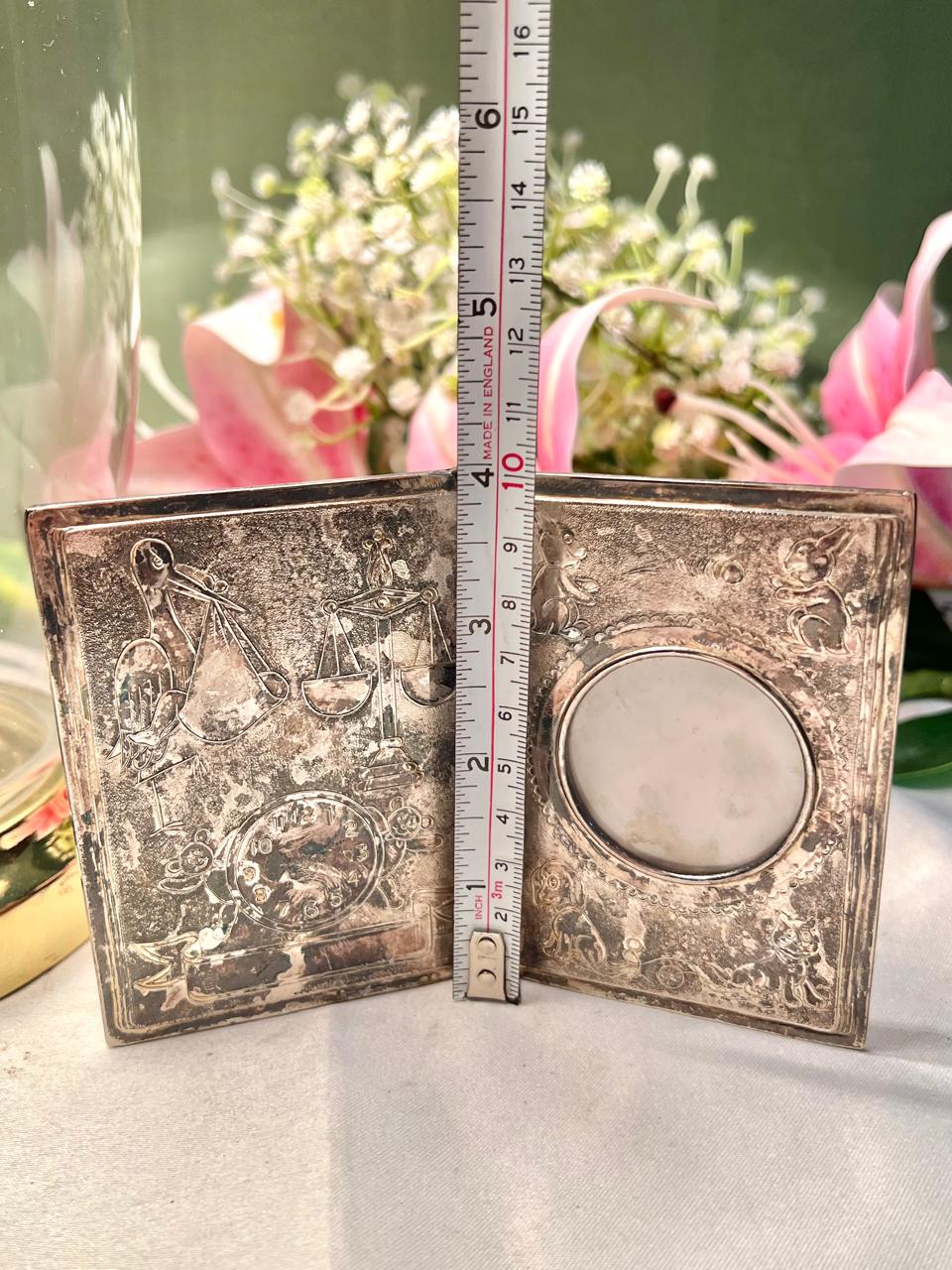 Silver-Toned Baby Data Diary Photo Frame – Approx. 4 Inch