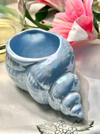 Blue Iridescent Shell Planter Approx. 17 cm