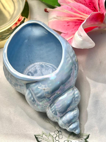 Blue Iridescent Shell Planter Approx. 17 cm