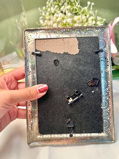 Silver-Toned Filigree Floral Photo Frame – Approx. 8 Inch