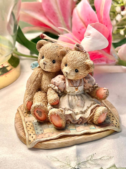Teddy Bear Pair Miniature Decor Approx. 9 cm