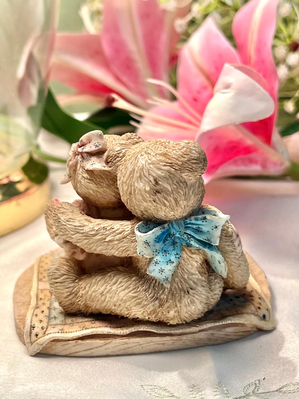 Teddy Bear Pair Miniature Decor Approx. 9 cm