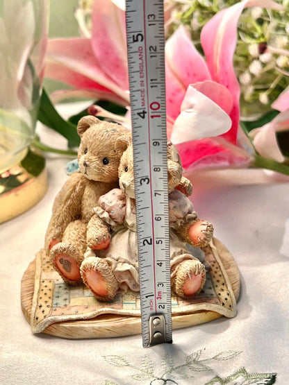 Teddy Bear Pair Miniature Decor Approx. 9 cm