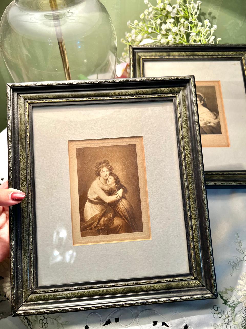 2-Piece Sepia Portrait Framed Print Set – Approx. 10.5 Inch