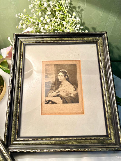 2-Piece Sepia Portrait Framed Print Set – Approx. 10.5 Inch