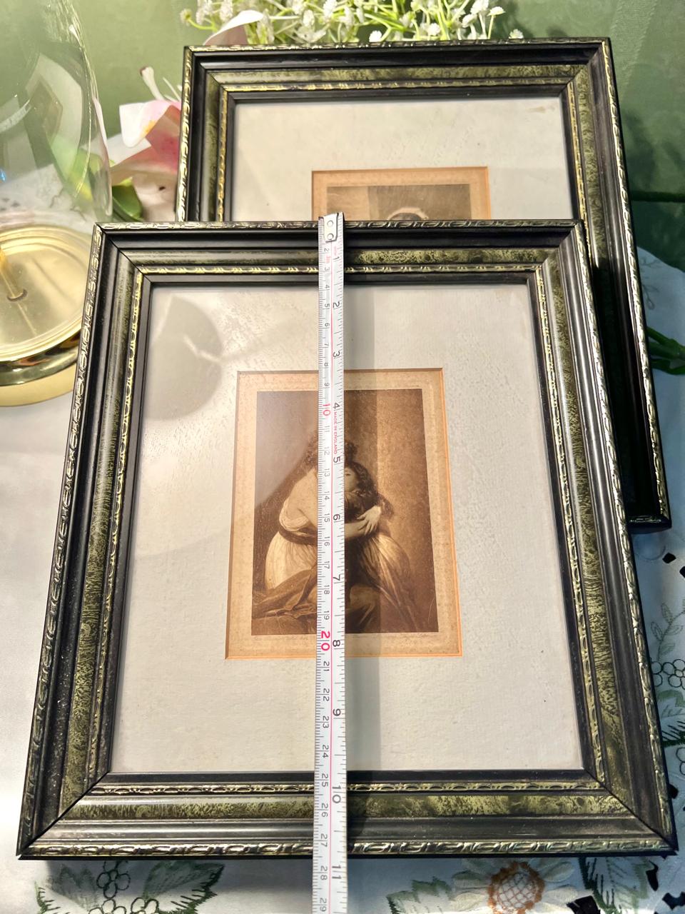 2-Piece Sepia Portrait Framed Print Set – Approx. 10.5 Inch