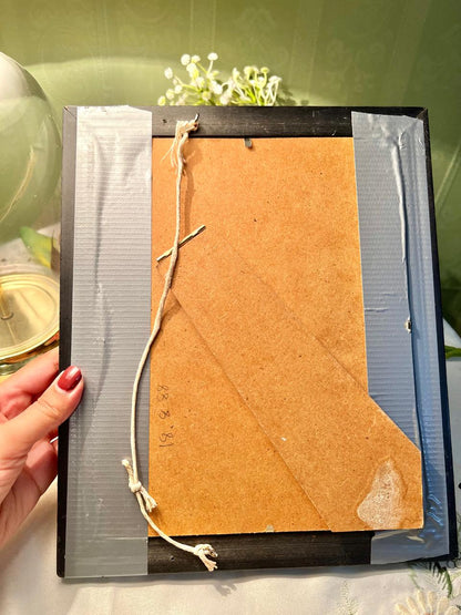Framed Dried Floral Artwork in Wood Frame – Approx. 11.5 Inch