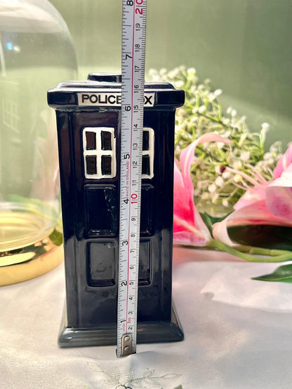 Police Box Ceramic Coin Box Decor Approx. 16 cm