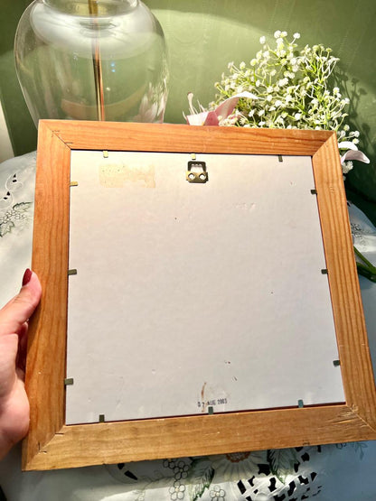 Purple Leaf Framed Artwork in Wood Frame – Approx. 12 Inch