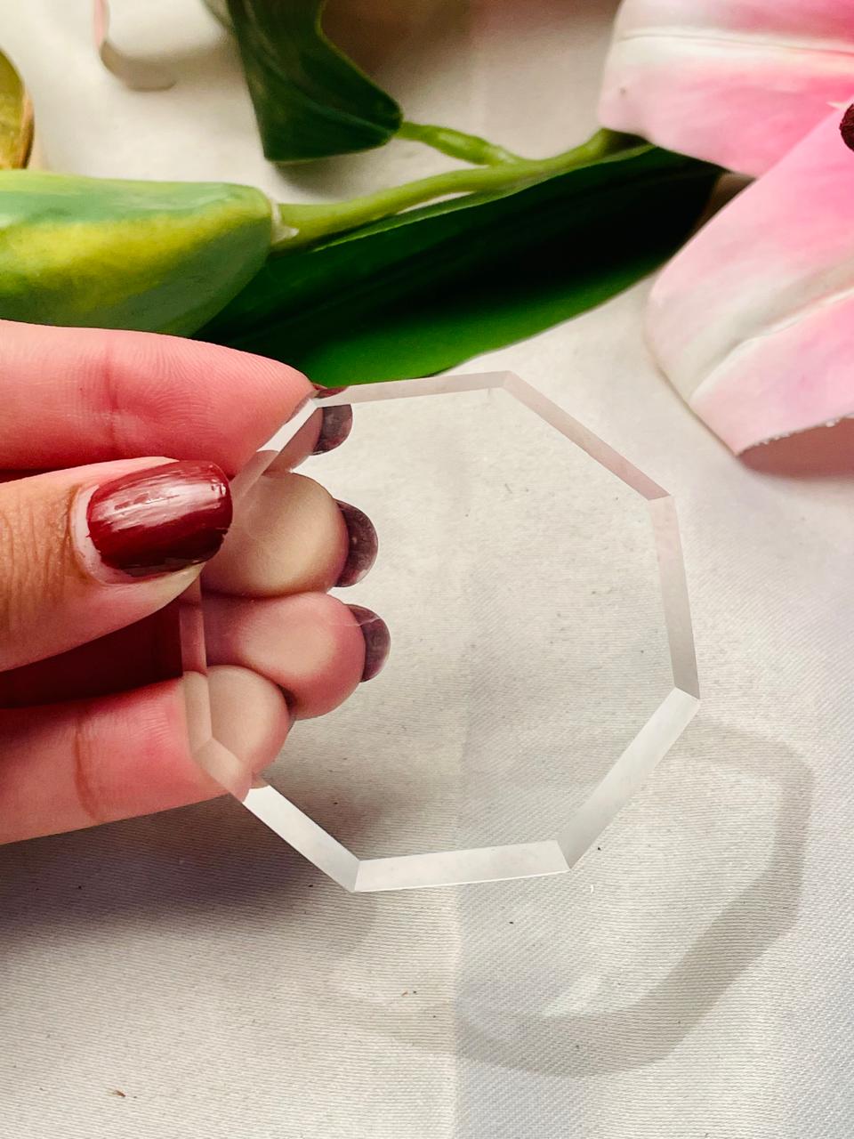 Clear Faceted Crystal Paperweight Approx. 5 cm