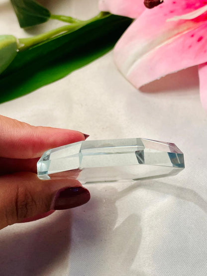 Clear Faceted Crystal Paperweight Approx. 5 cm