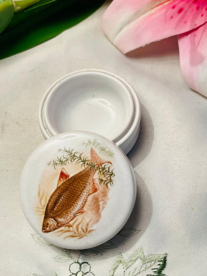 Ceramic Fish Trinket Box with Lid – 2.5 in