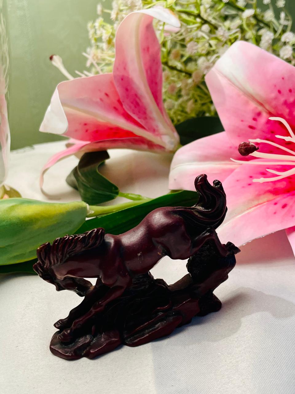 Dark Brown Horse Figurine Decorative Sculpture – 4 in