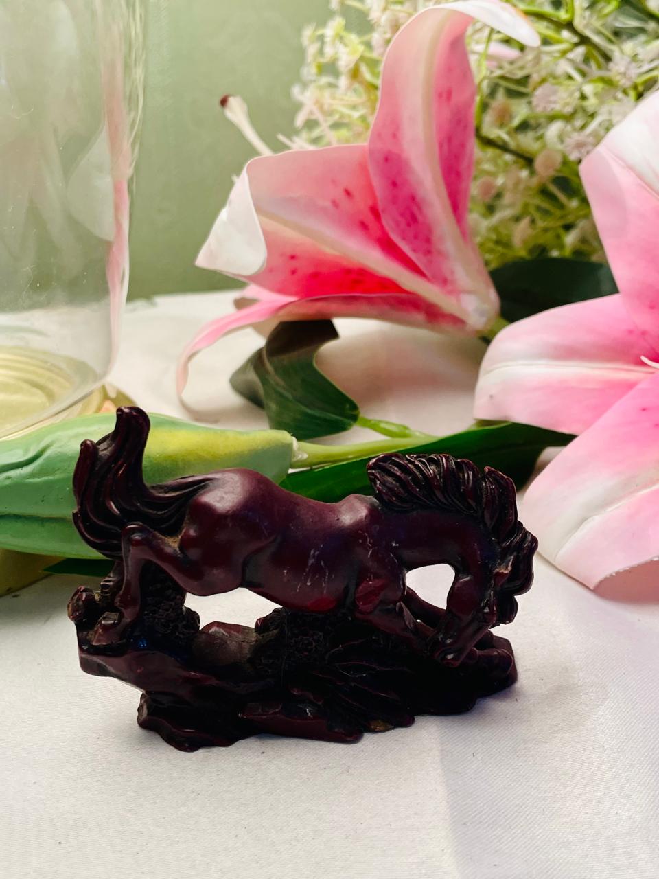 Dark Brown Horse Figurine Decorative Sculpture – 4 in