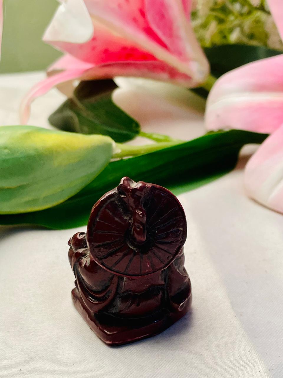 Dark Brown Laughing Buddha Miniature Figurine – 2 in
