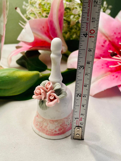 Pink Rose Ceramic Decorative Bell – 4 in