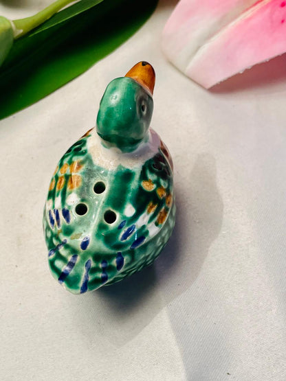 Green Duck Ceramic Shaker Figurine – 3 in