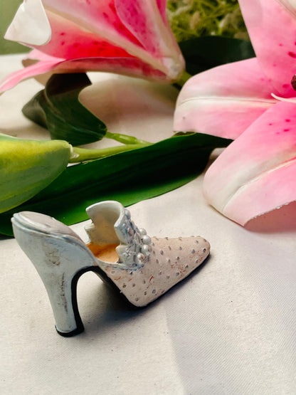 Pearl Detail High-Heel Shoe Miniature Decor – 3 in