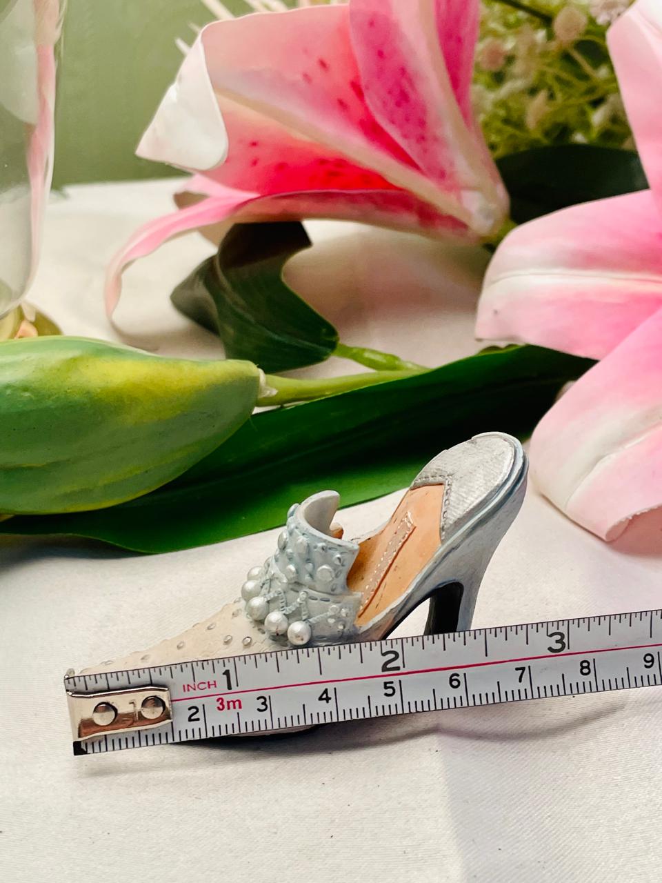 Pearl Detail High-Heel Shoe Miniature Decor – 3 in