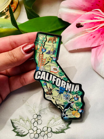 California Map-Shaped Souvenir Magnet Approx. 10 cm