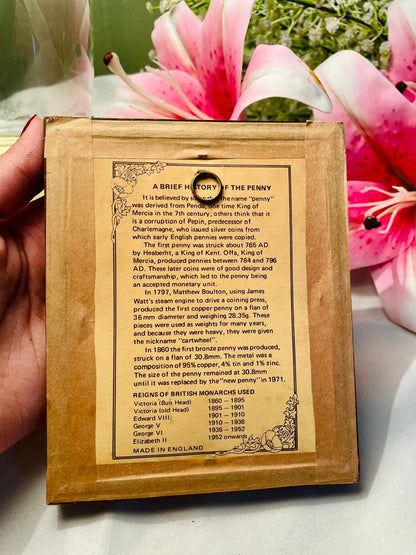 1914 Penny “A Penny for Your Thoughts” Framed Display – 6 in
