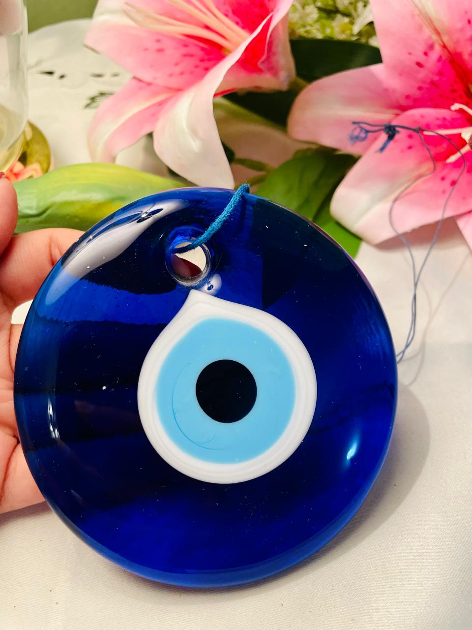 Blue Crystal Evil Eye Hanging Ornament – 4 in