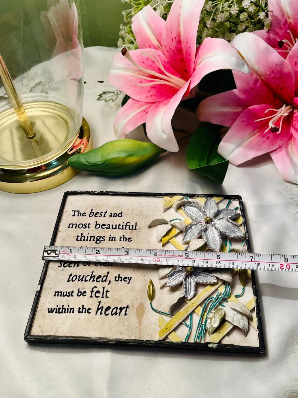 Floral Inspirational Quote Wall Plaque – 7 in