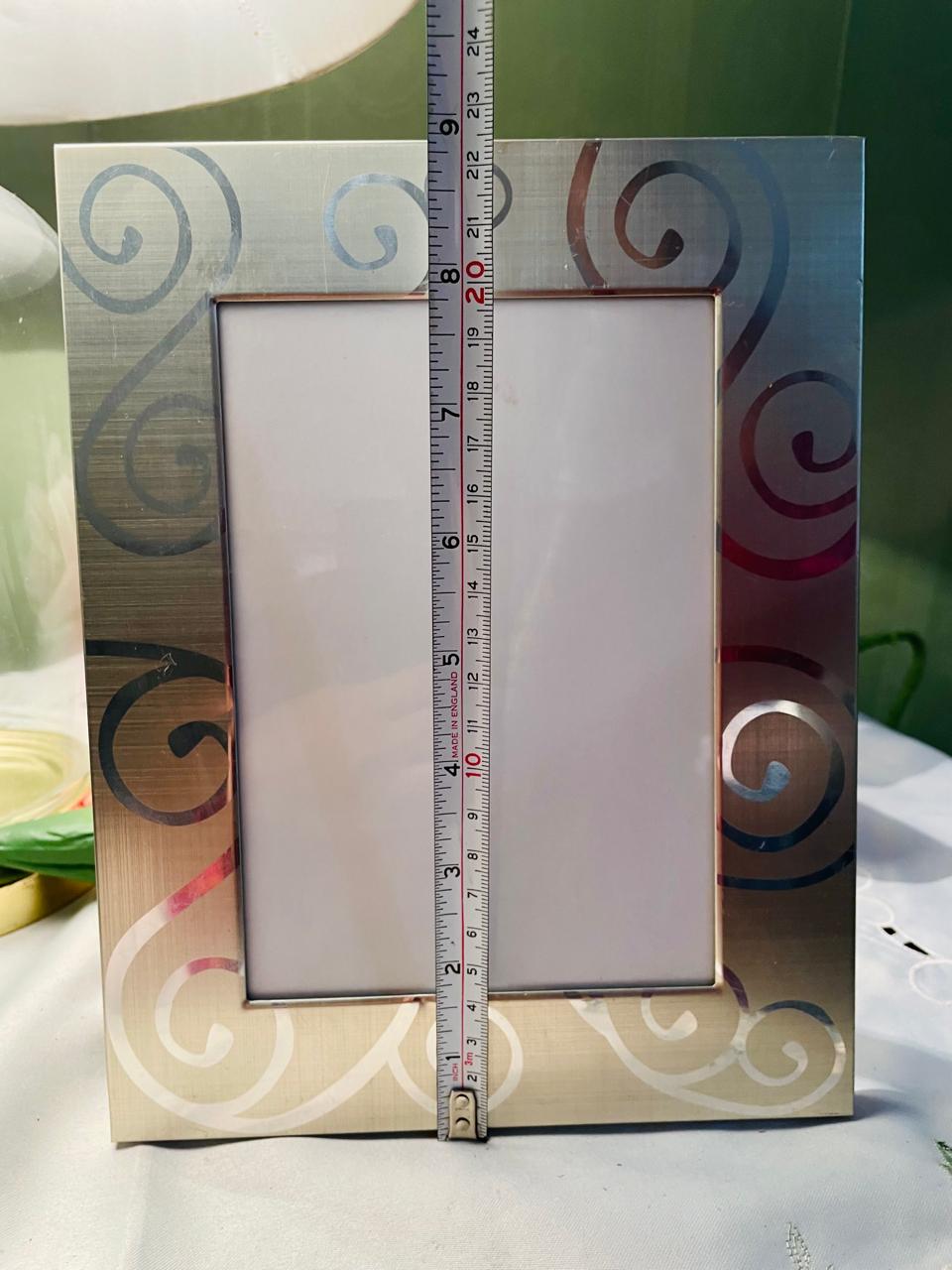 Silver-Tone Scroll Photo Frame – 9 in