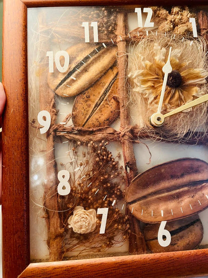 Vintage Botanical Shadow Box Wall Clock – 10 in