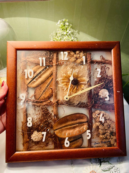 Vintage Botanical Shadow Box Wall Clock – 10 in