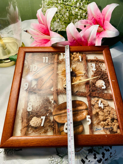 Vintage Botanical Shadow Box Wall Clock – 10 in