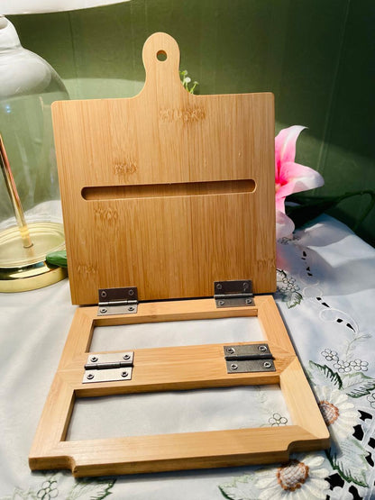 Bamboo Folding Cookbook & Tablet Stand – Approx. 10 in