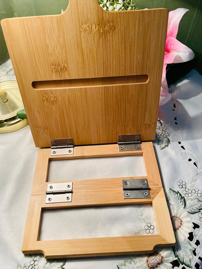 Bamboo Folding Cookbook & Tablet Stand – Approx. 10 in
