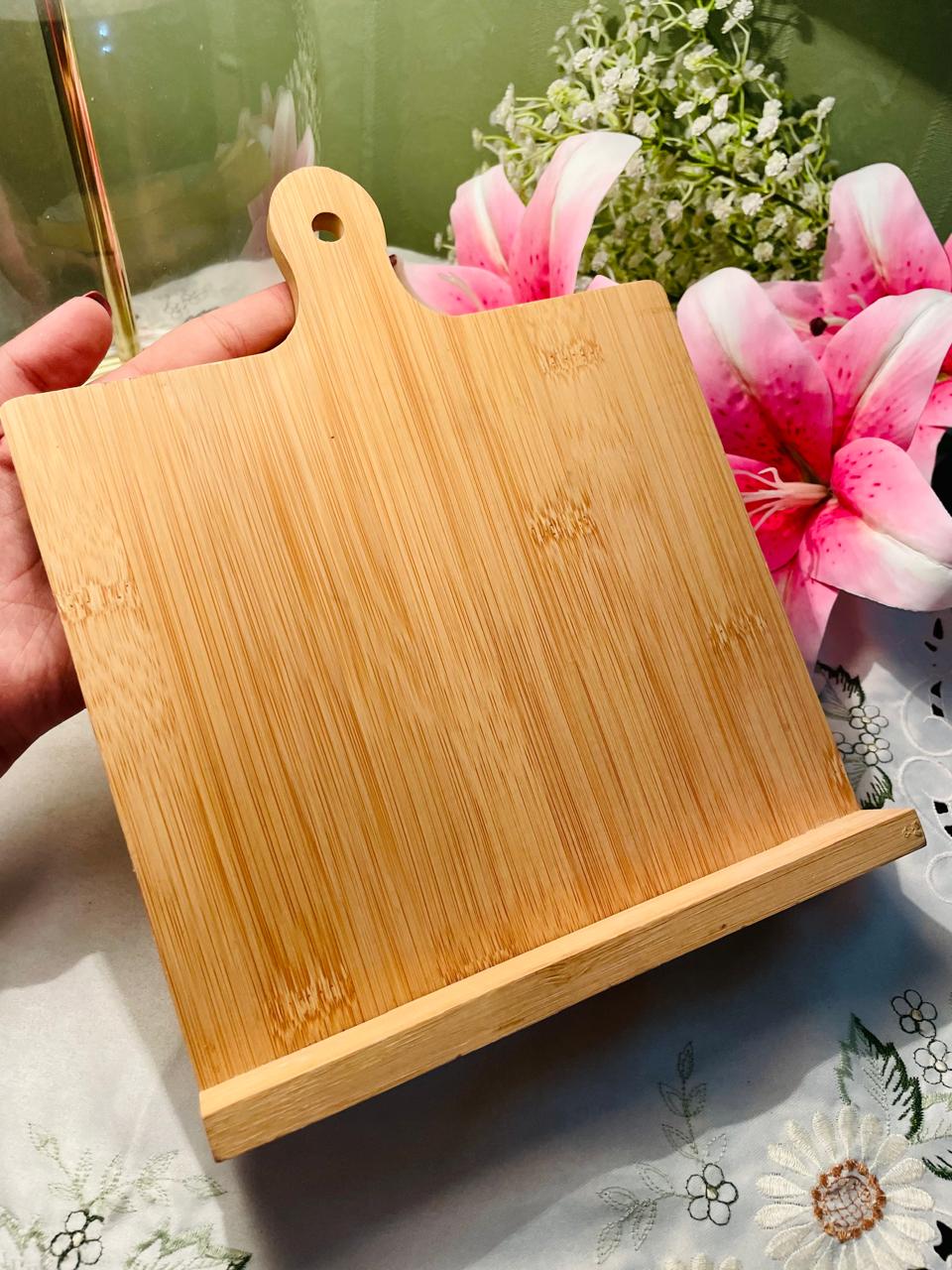 Bamboo Folding Cookbook & Tablet Stand – Approx. 10 in