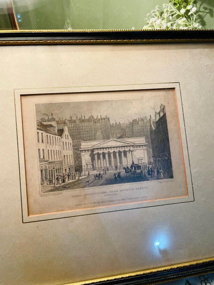 Royal Institution Edinburgh Framed Antique-Style Painting Approx. 30 cm