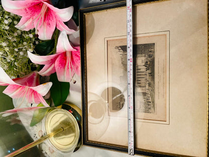 Royal Institution Edinburgh Framed Antique-Style Painting Approx. 30 cm