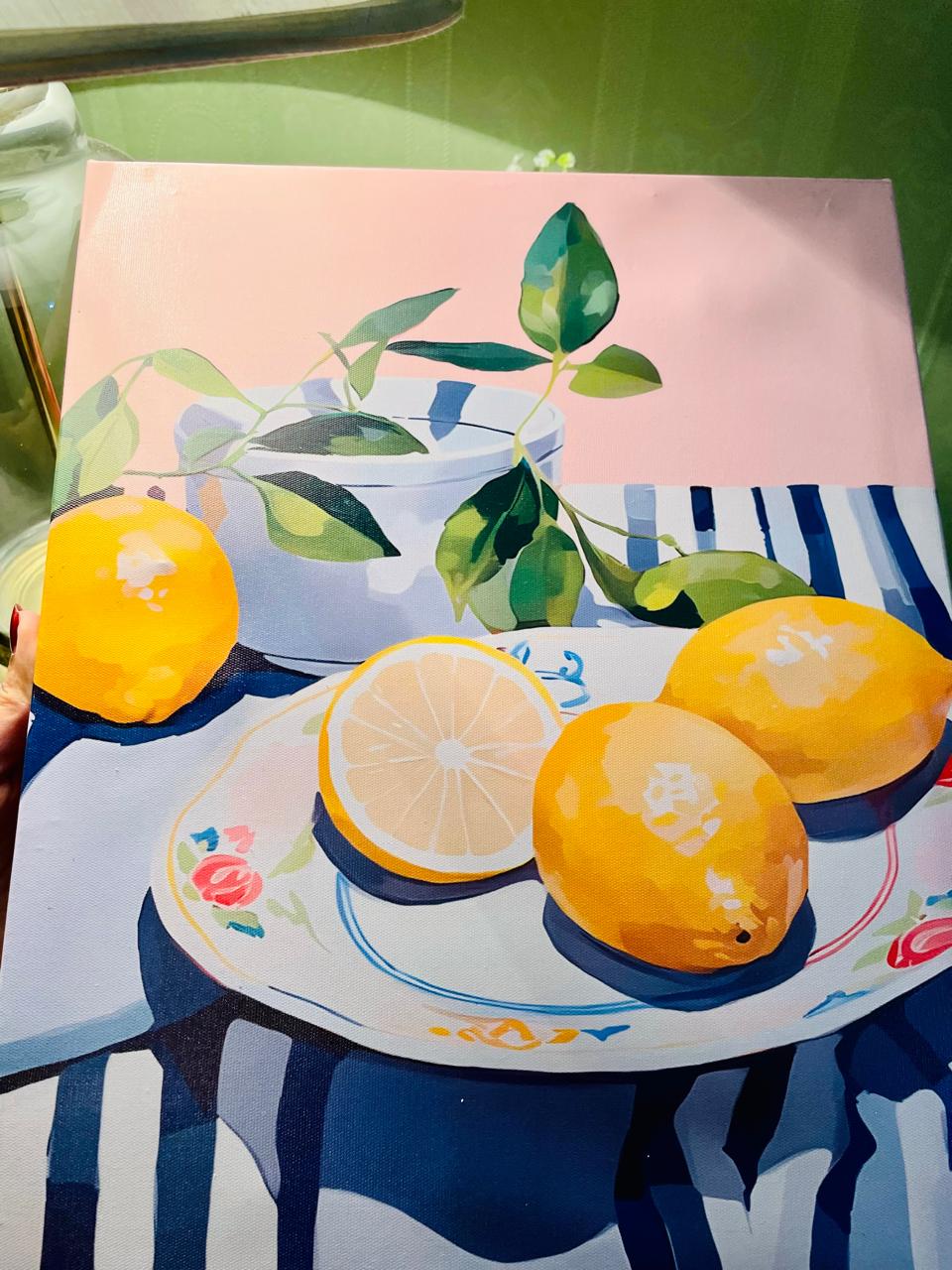 Modern Lemon Still Life Canvas Wall Art Approx. 40 cm , 15.5 inches