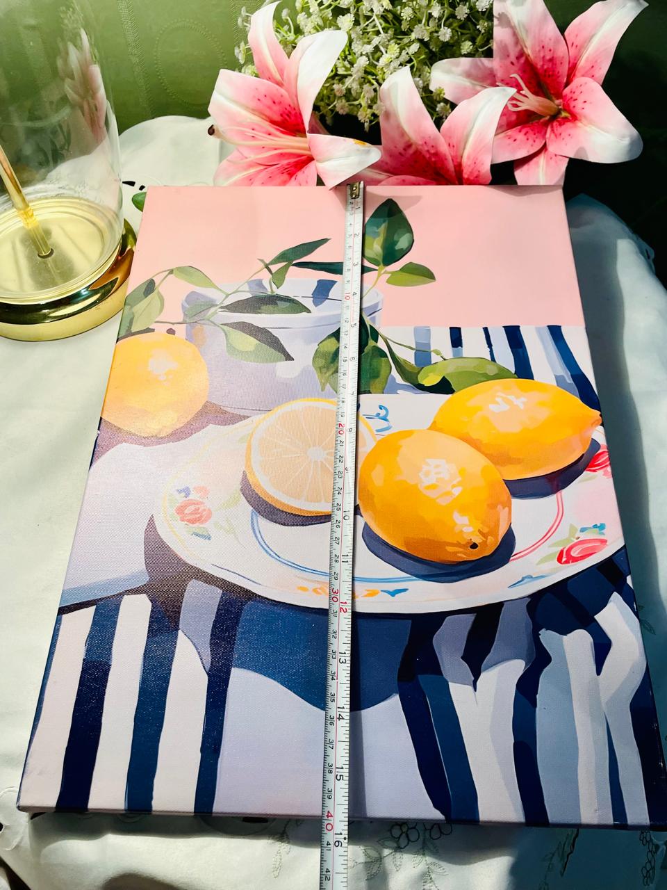 Modern Lemon Still Life Canvas Wall Art Approx. 40 cm , 15.5 inches