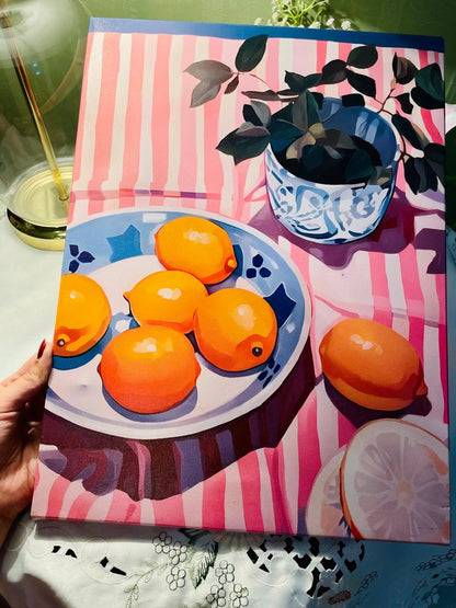 Modern Citrus Still Life Canvas Wall Art Approx. 40 cm 15.5 inches