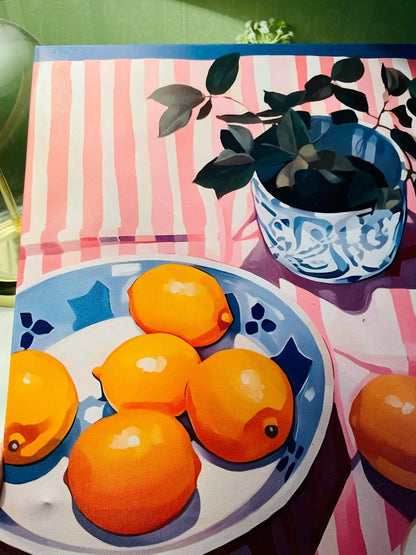 Modern Citrus Still Life Canvas Wall Art Approx. 40 cm 15.5 inches
